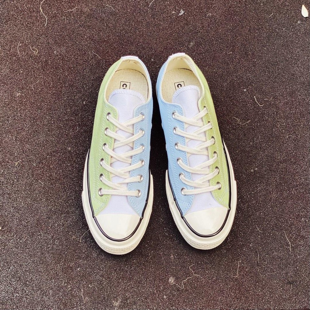 ✁™CONVERSE CHUCK 70S blue and green color matching classic low-top shoe  model, heel star patch, the inner out | Shopee Malaysia