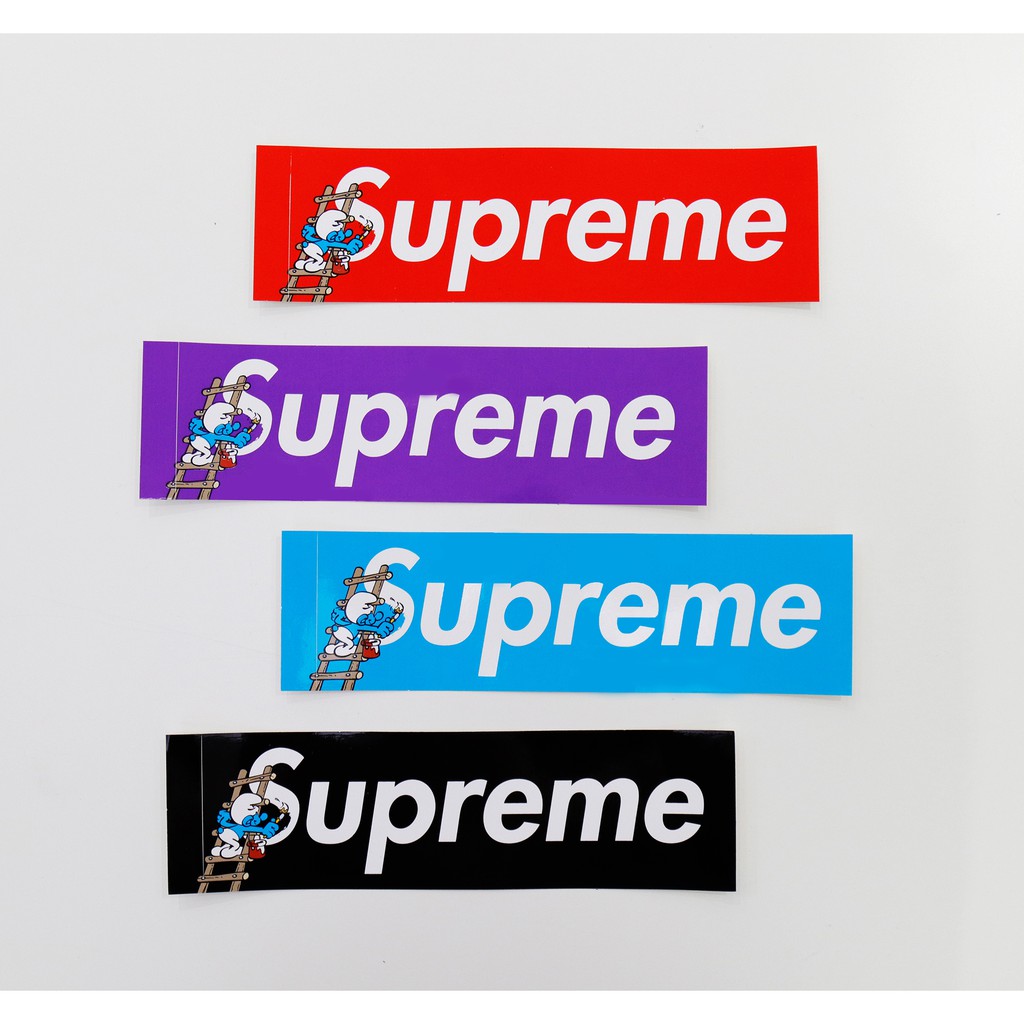 supreme smurf sticker