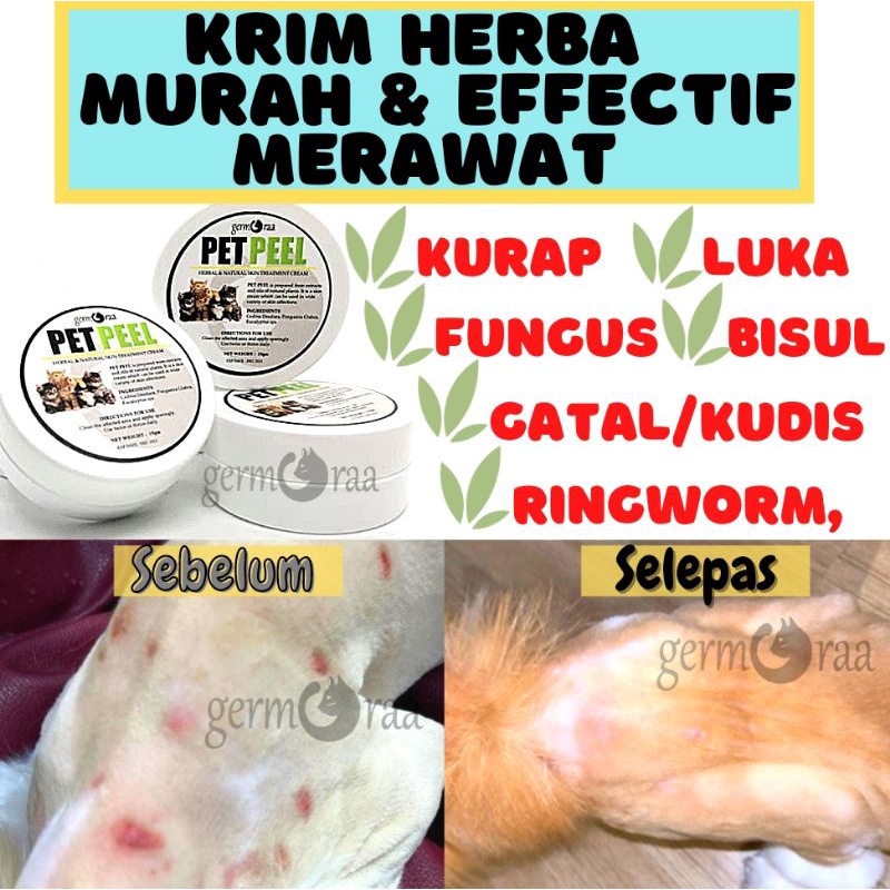 Pet Peel Cream Kurap Kucing Berkesan Ubat Sapu Fungas Luka Bakteria