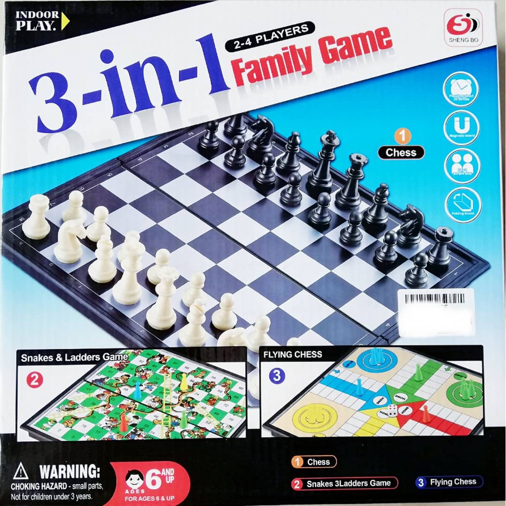 25cm x 25cm Board Games Chess, snake & Ladders, flying games 3 in 1 family games  boardgames board size 25cm x 25 cm | Shopee Malaysia