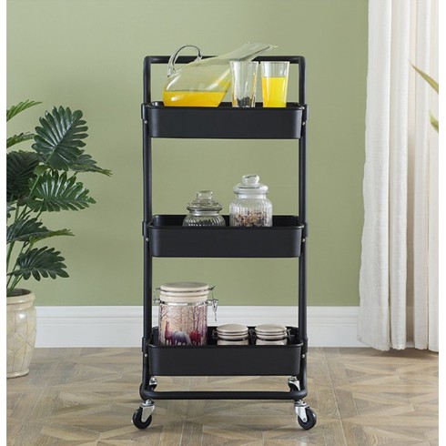 🎁KL STORE✨ 3 Tier Multifunction Storage Trolley Rack Office Shelves Home Kitchen Rack With