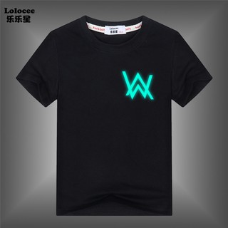 Boys Summer Luminous Alan Walker Cotton T Shirt Kids Glow In Dark Music Dj Tee Shopee Malaysia - alan walker t shirts roblox