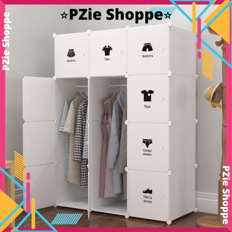 Almari Baju Bilik Tidur DIY 12 Cube White Clothes Wardrobe Cabinet 