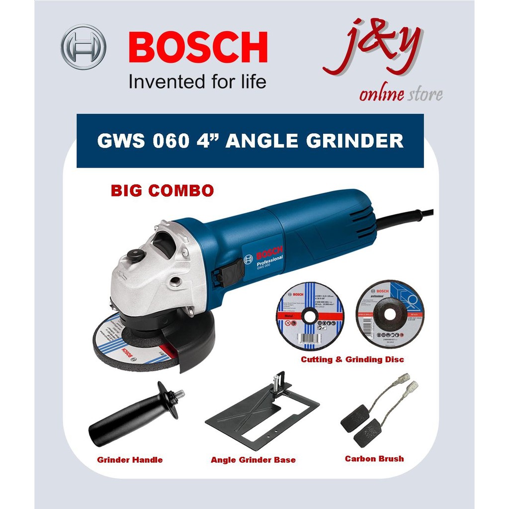 Bosch Original GWS060 4" Angle Grinder 670W Shopee Malaysia
