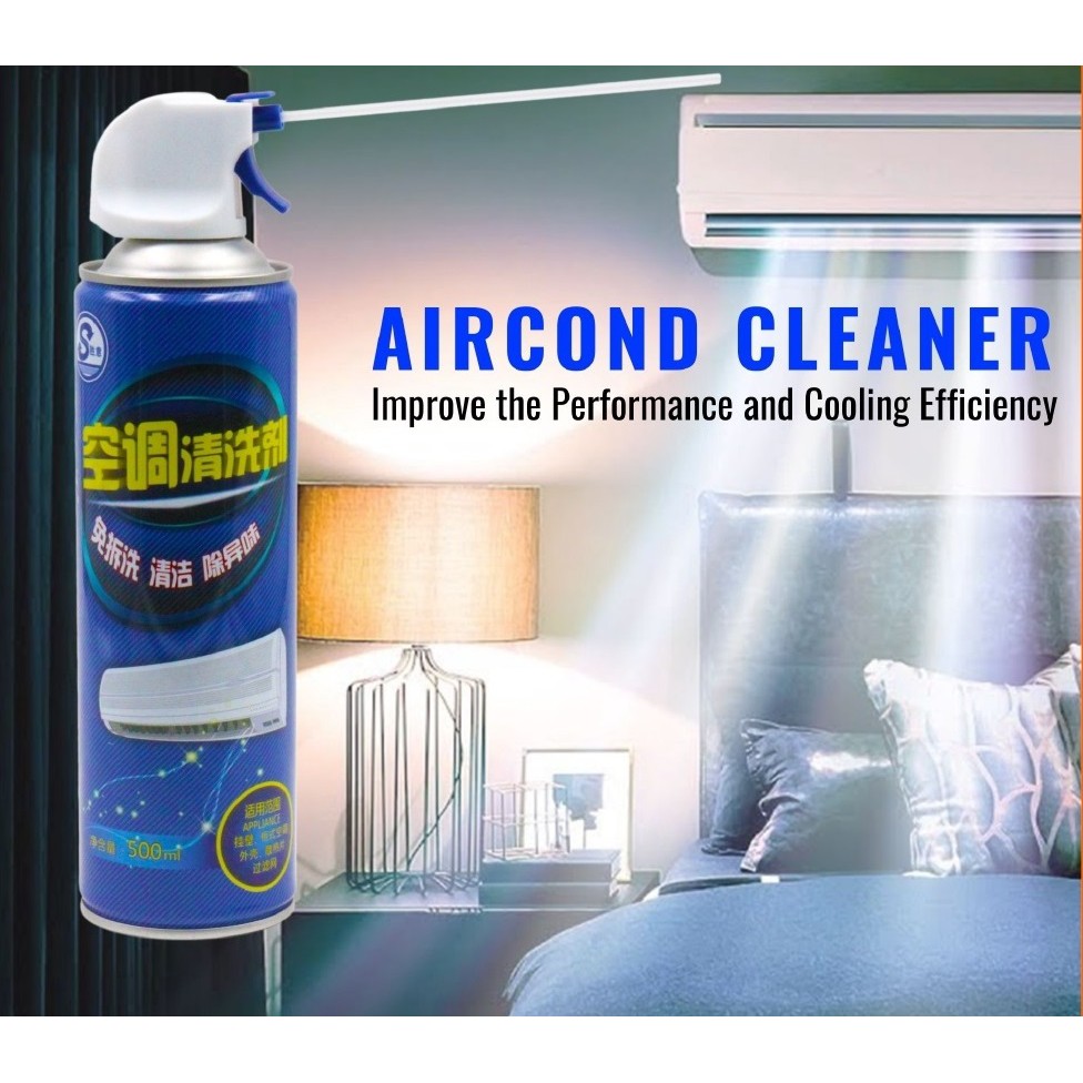 shopee: Air Cond Cleaner Dust Pembersih Habuk Service Air Conditioner Coil Cleaner Removing Dirt Cooling Coil Kills Germs 500ml (0:0::;0:0::)