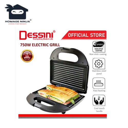 🔥PROMOTION🔥DESSINI ITALY Double Sided Electric Pizza Panini Waffle Sandwich Maker Toaster BBQ Grill Non-Stick Pan