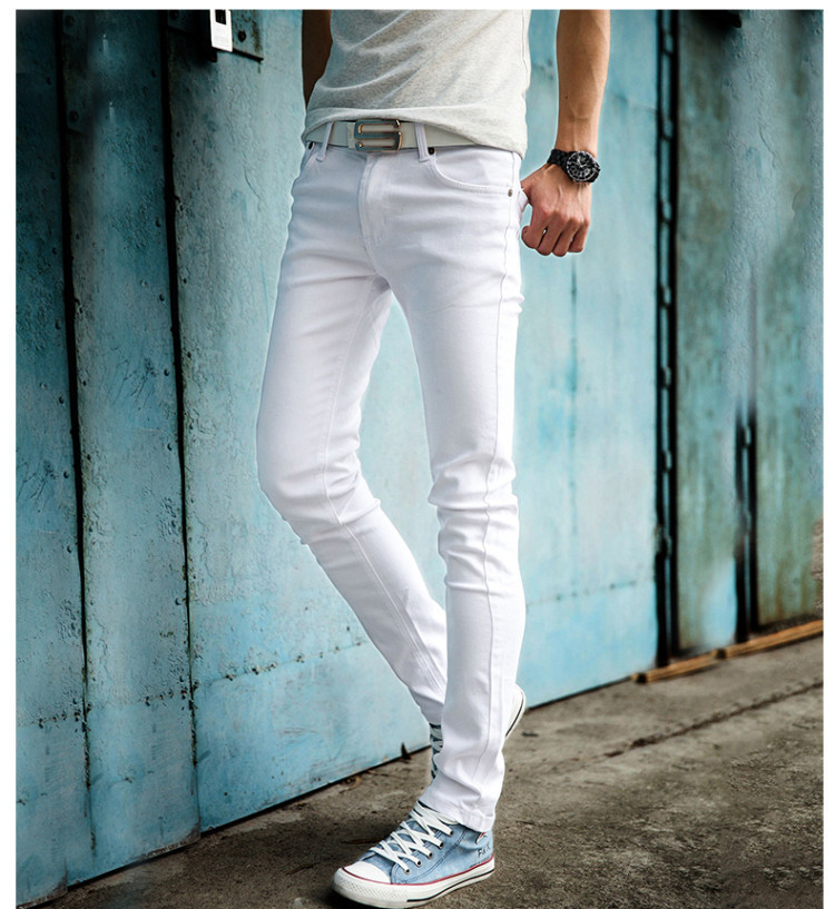 mens white skinny jeans
