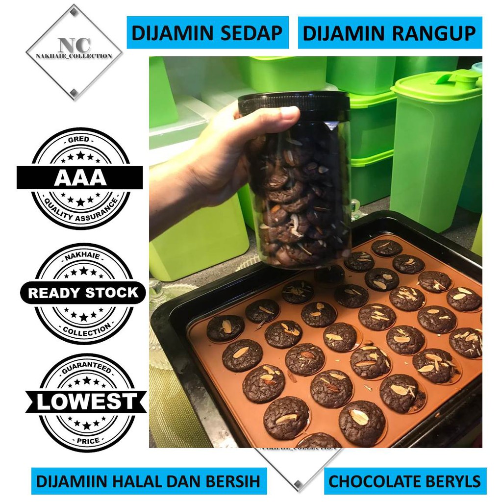 Pos Percuma Homemade Cookies 50 Keping 160 Gram Brownies Cookies Beryls Viral Biskut Rangup Kerepek