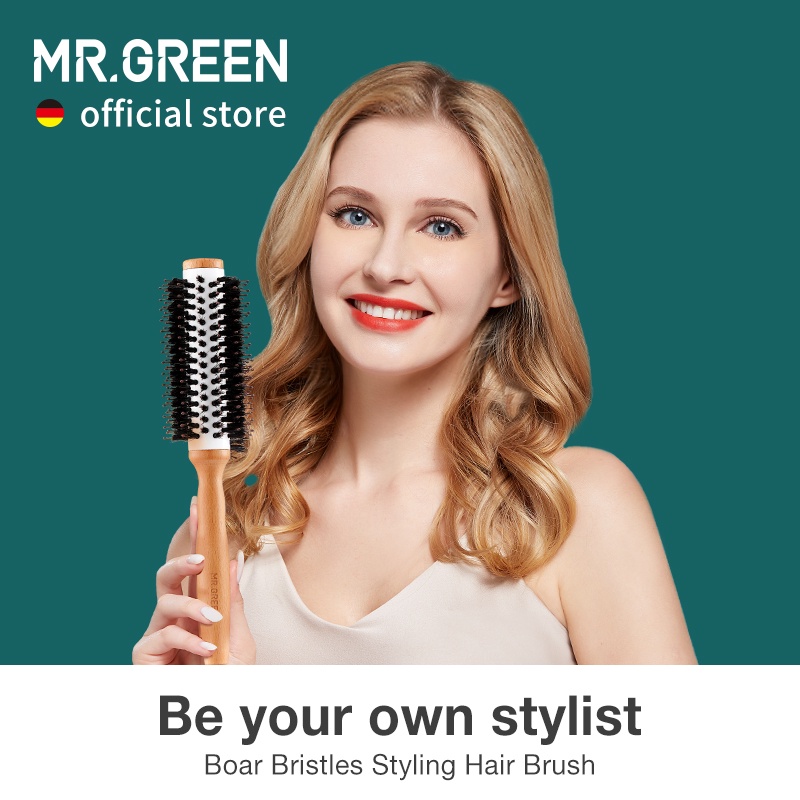 MR.GREEN Pig Bristle Curly Hair Comb Can Styling Hairdressing Products