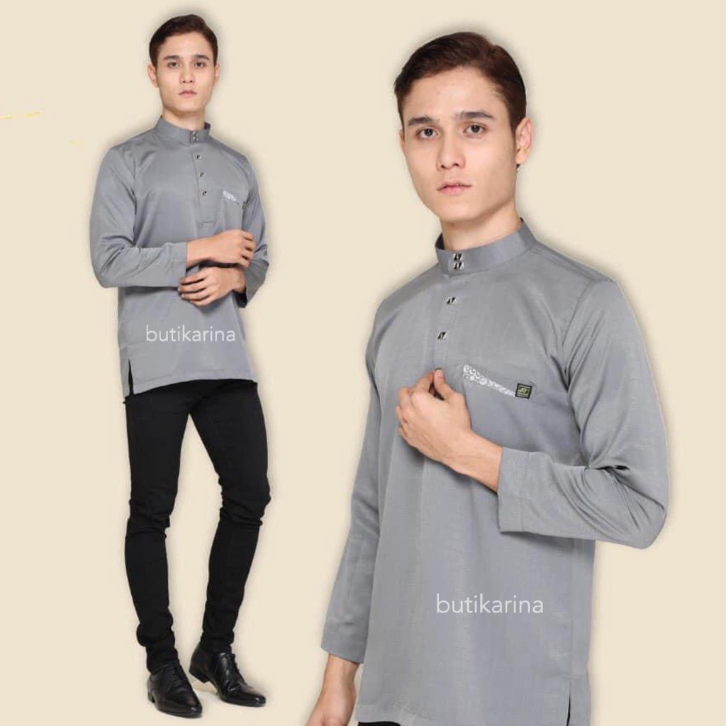 Buy KURTA MODEN KELABU GREY DEWASA BAPA AYAH ANAK BUDAK KANAK 
