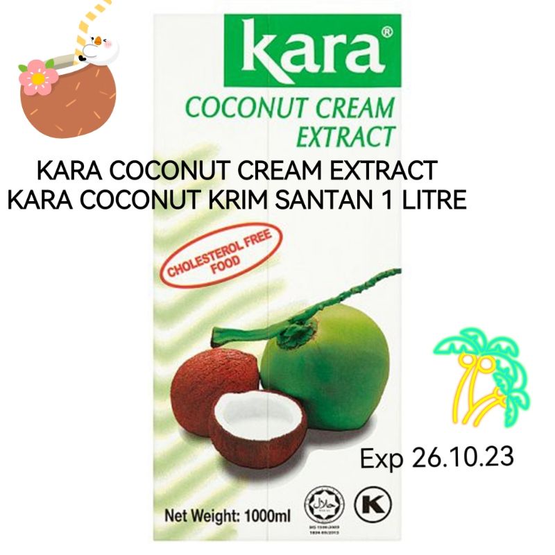 Ready Stock Kara Coconut Cream Extract Kara Santan Kelapa 1liter 1000ml Shopee Malaysia