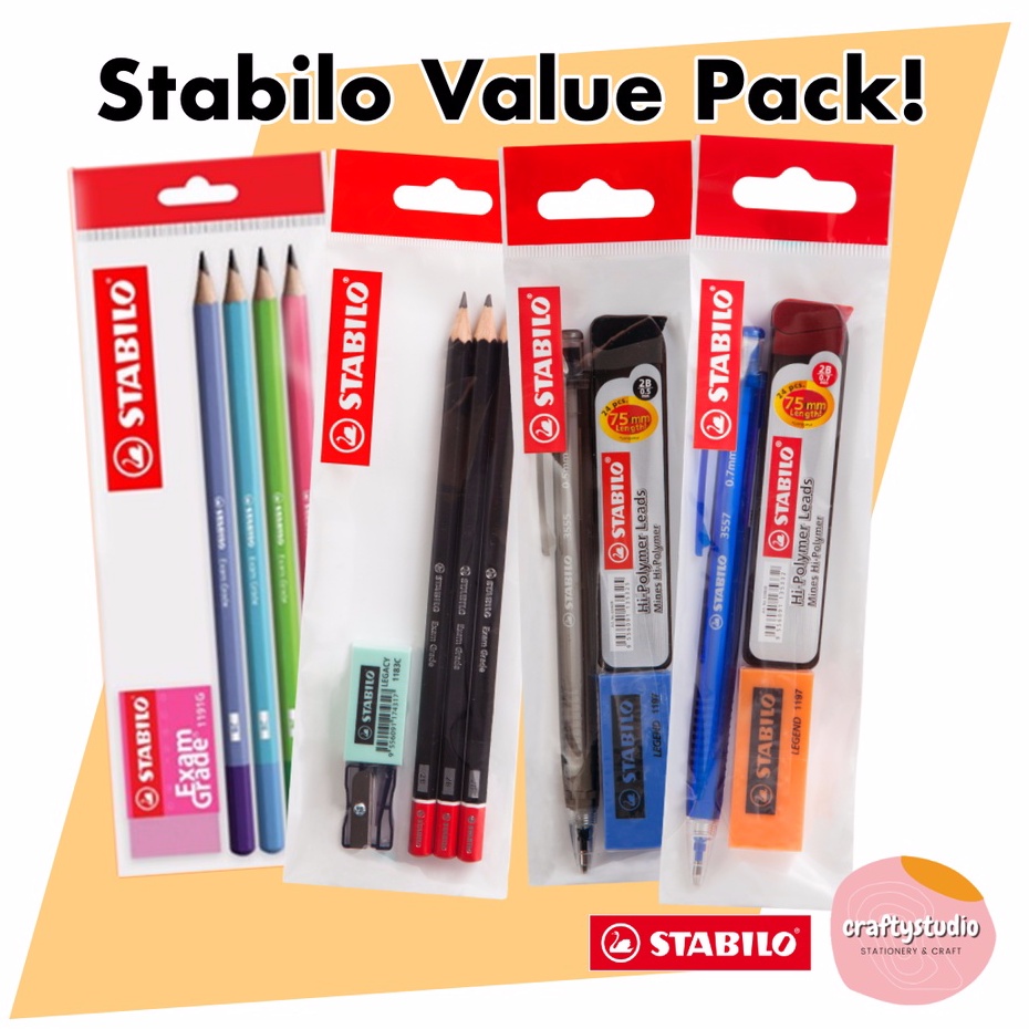 (NEW SETS) Stabilo Value Pack Back To School, 2B Pencil Set, Mechanical ...