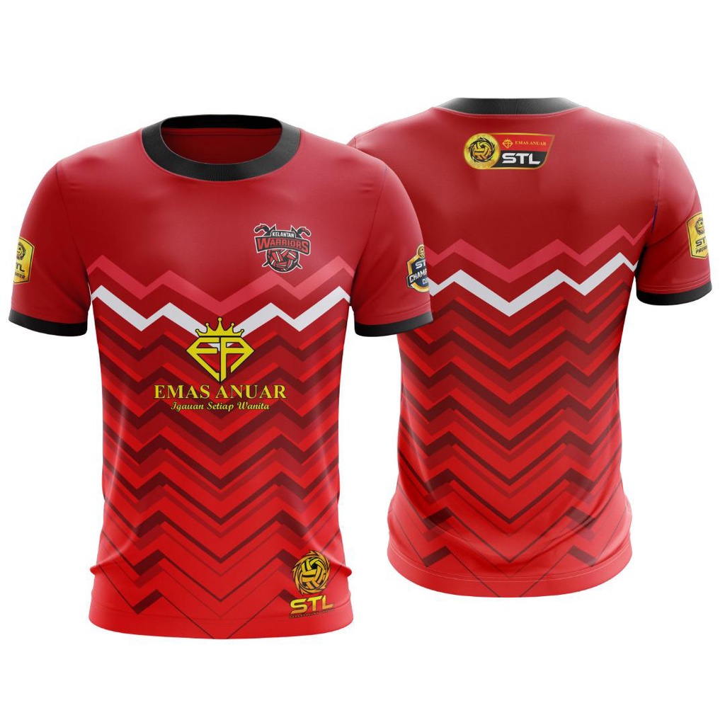 STL Sepak Takraw League Kelantan Warriors Full Sublimation Jersey ...