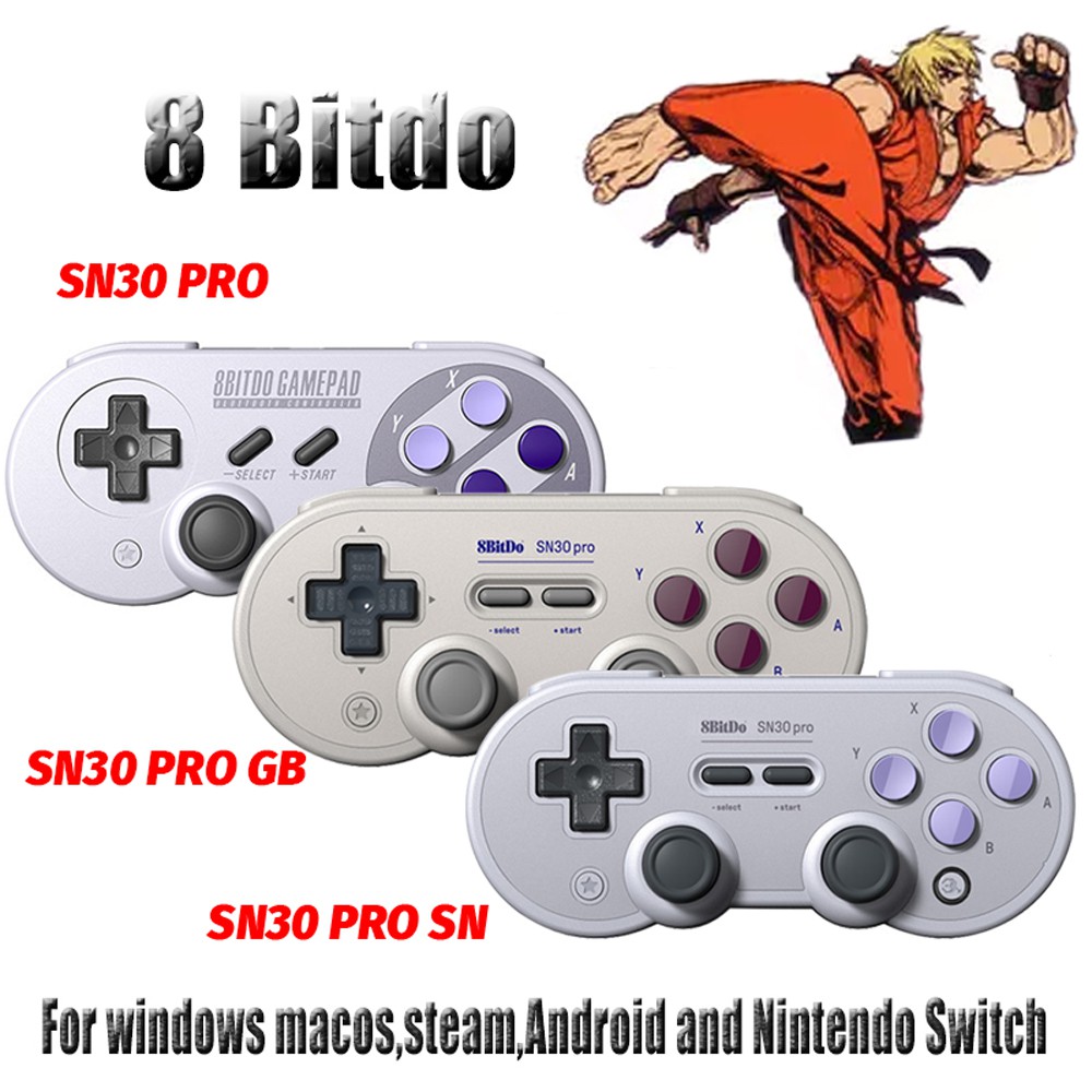 8bitdo Sf30 Pro Sn30 Pro Wireless Bluetooth Controller 8bitdo Sn30 Pro Wireless Bluetooth Gamepad For Windows Macos Android Steam Switch Respberry Pi Nintendo Switch Shopee Malaysia