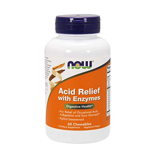 NOW Supplements, Acid Relief with Enzymes, Xylitol Sweetened, Digestive