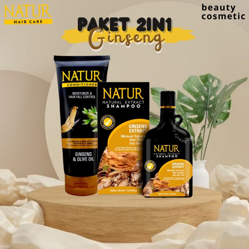 NATUR Natural Package HAIR shampoo+GINSENG Conditioner (shampoo 80ml