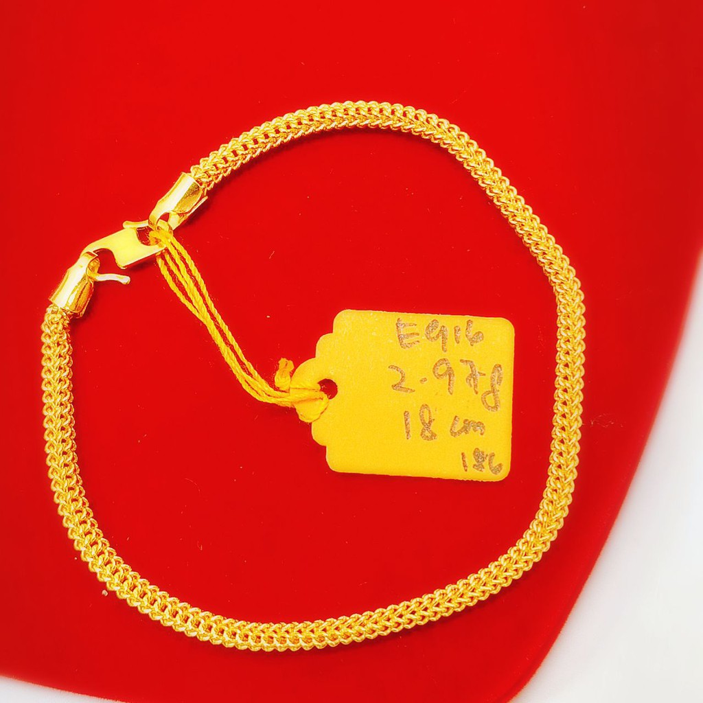 Laela Rantai Tangan Tulang Belut Hollow Emas Tulen 916 Shopee Malaysia