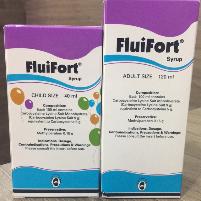Fluifort Syrup Child Size 40ml Fluifort Syrup Adult Size 120ml Cherry Taste Shopee Malaysia