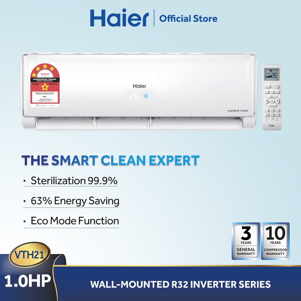 Haier 1.0HP R32 Inverter Series Air Conditioner ( HSU10VTH21