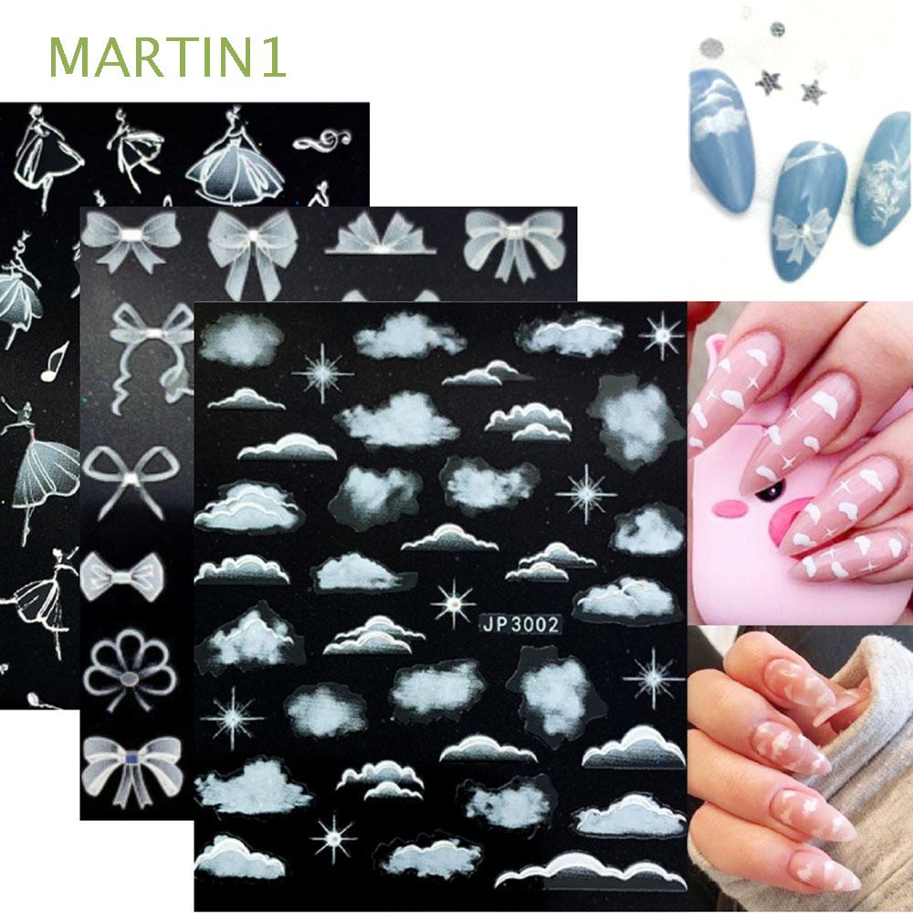 Martin1 1pc Diy Nail Art Decoration Elegant Manicure Decals 3d Engraved Nail Sticker Leaf Flower White Embossed Slider High Quality Ultra Thin Nail Polish Sticker Shopee Malaysia