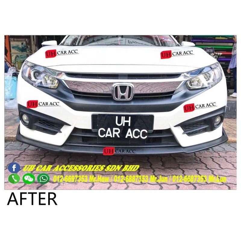 Honda civic fc 16-19 pp front bumper diffuser front lip READY STOCK ...