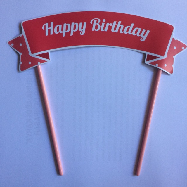 Red Happy Birthday Cake Topper Shopee Malaysia