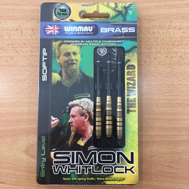 WINMAU Simon Whitlock Brass Dart Set Soft Tip "The Wizard" Softip Darts 18g 