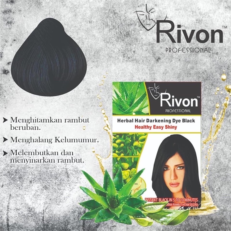 Rivon Professional Herbal Hair Colour Dye 28ml Instant Dark Brown