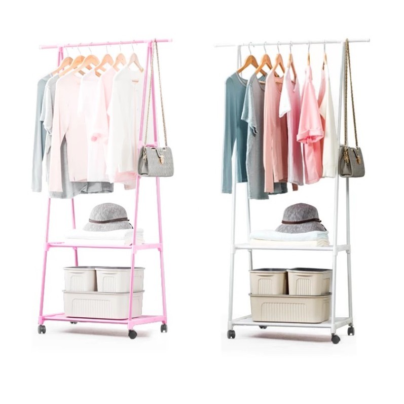 ASOTV Korean Wardrobe Open Clothes and Storage Rack with Wheel 0006