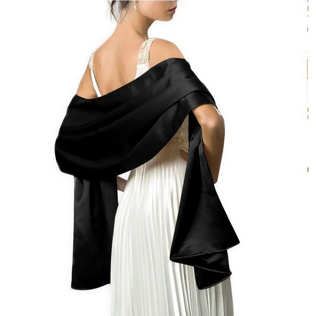 Women's Soft Satin Shawls Wraps Evening 