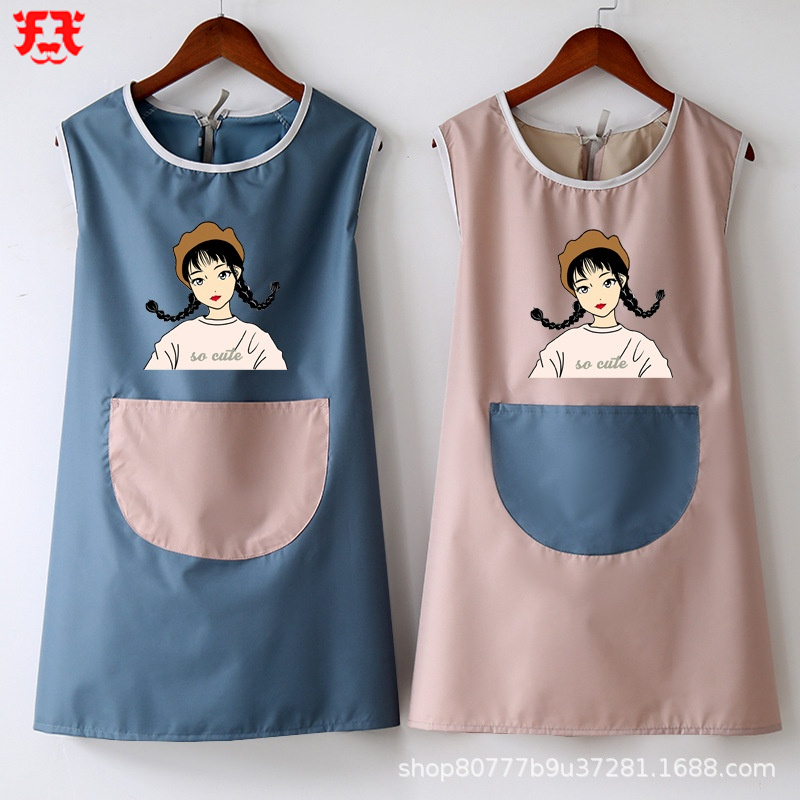 Japanese Style PVC Apron Apron Kitchen Waterproof Apron Barista Apron Kitchen Women Restaurant Stain Proof Work Apron Home Cooking Bib