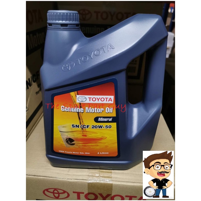 TOYOTA ENGINES OIL 20W50 4 LITER MINERAL PREMIUM #SNCF-20W50-4L - 4 ...