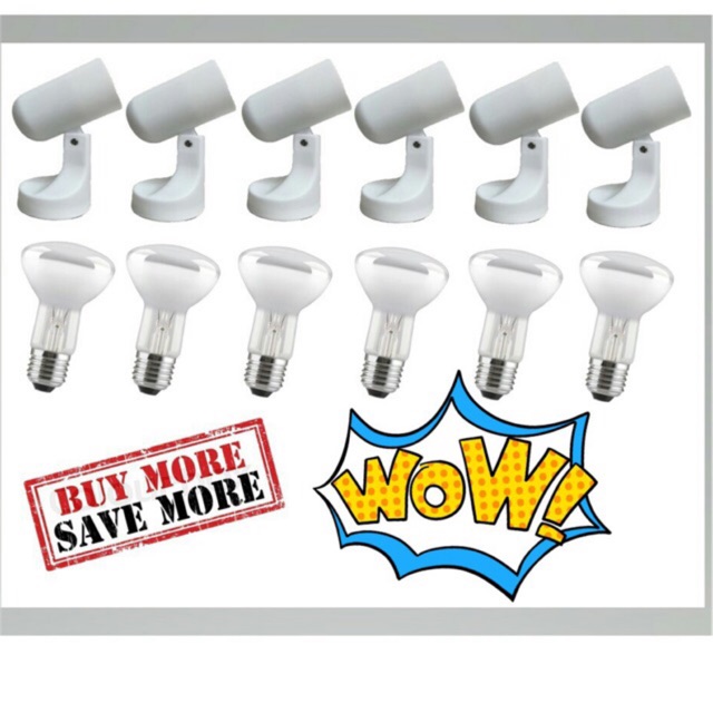 INDOOR SPOTLIGHT HOLDER C/W R63 40W BULB (6SETS) Shopee Malaysia