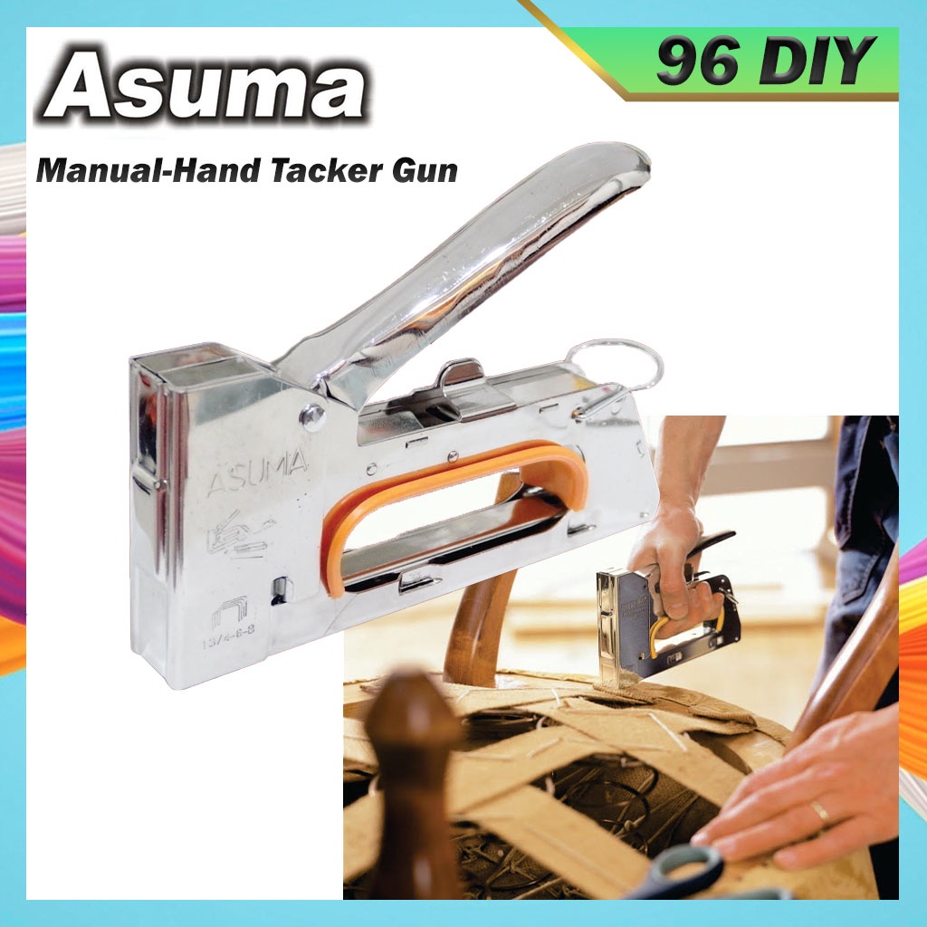 Asuma Manual Hand Tacker Gun Heavy Duty Stapler Nail Metal Gun