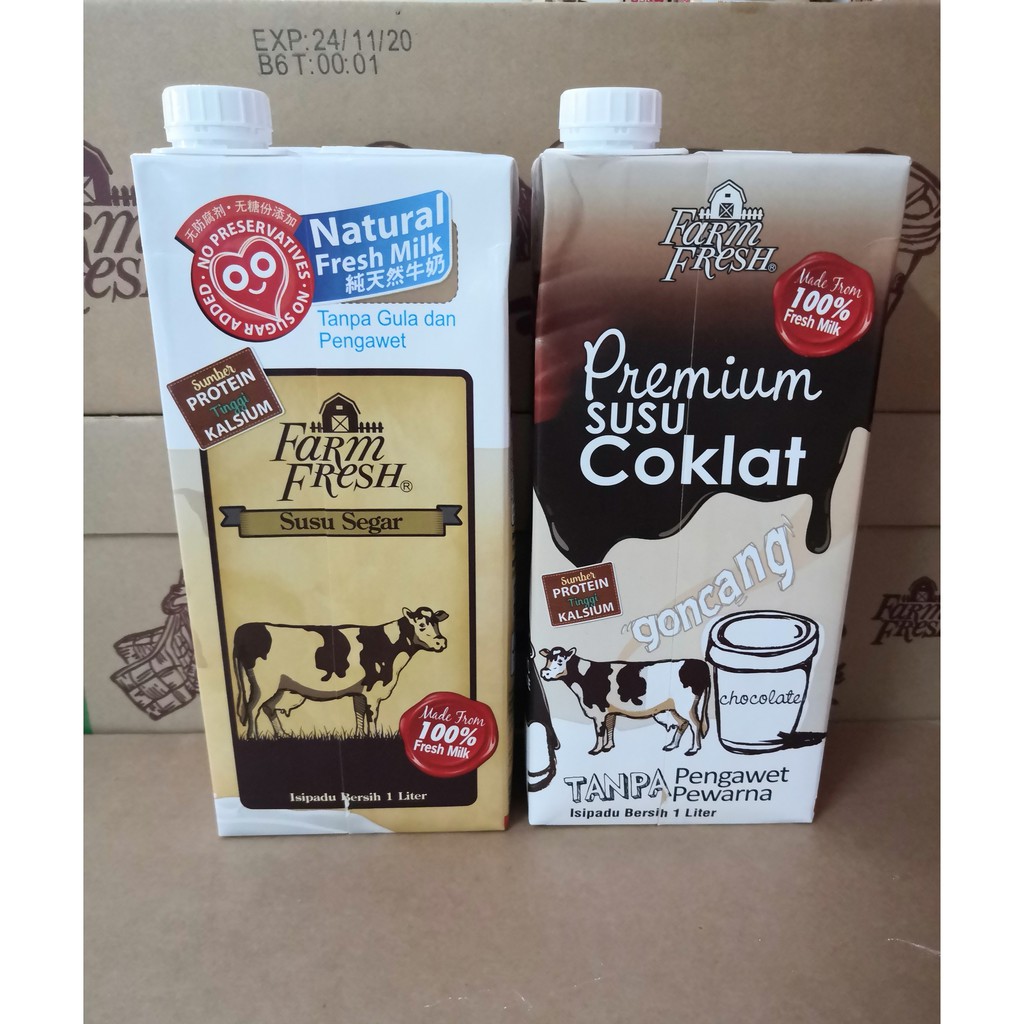 FARM FRESH SUSU SEGAR UHT Susu Segar / COKLAT 1 liter / KURMA