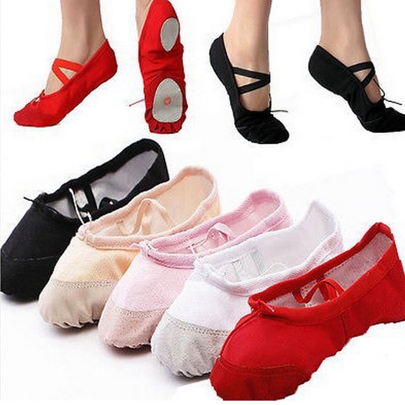 Classic Soft Sole Adult Girls Canvas Gymnastics Yoga Dance Shoes Ballet Slippers