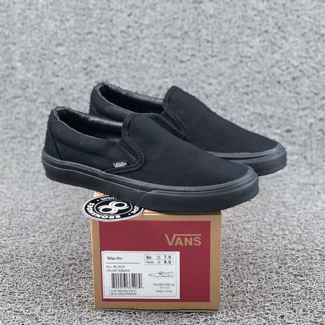 vans slip on full black original