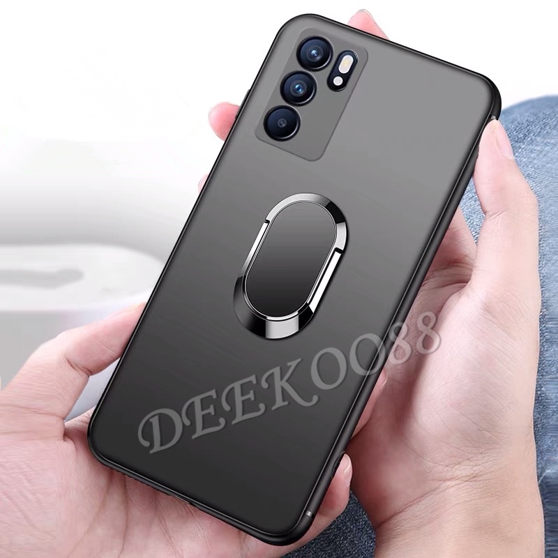 Phone Case OPPO Reno6 Z 5G Reno 6 6Z 5 Pro New Casing Bahan Tpu Silikon Soft Case Dengan Ring Stand Holder for OPPO Reno6Z Cases