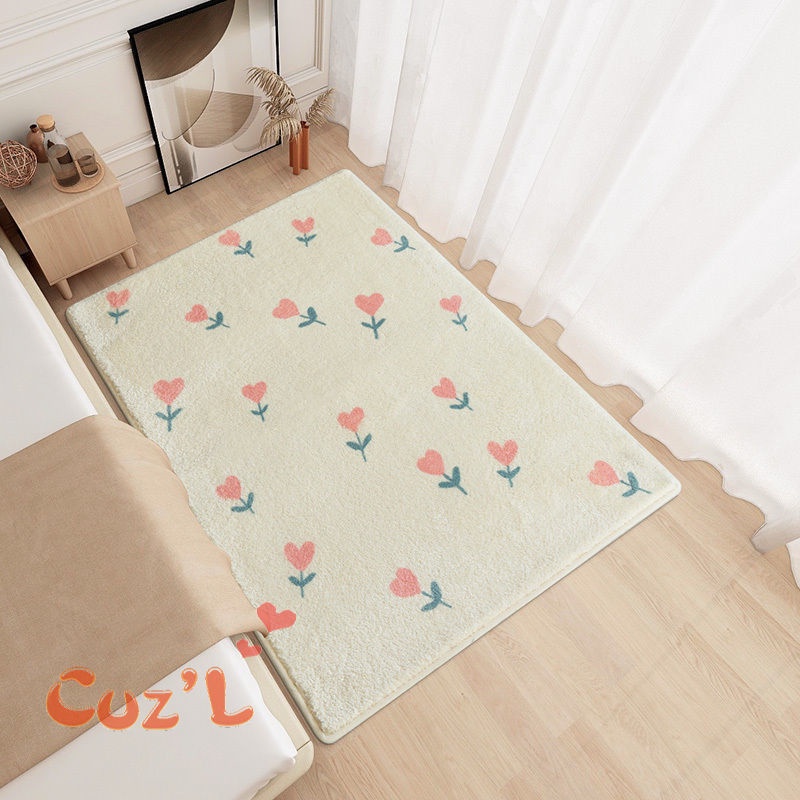 Simple Bedroom Bedside Blanket Thickened Imitation Cashmere Carpet Girl Ins Wind-resistant Dirty Home Foot Pad Cute Net Red Floor Mat