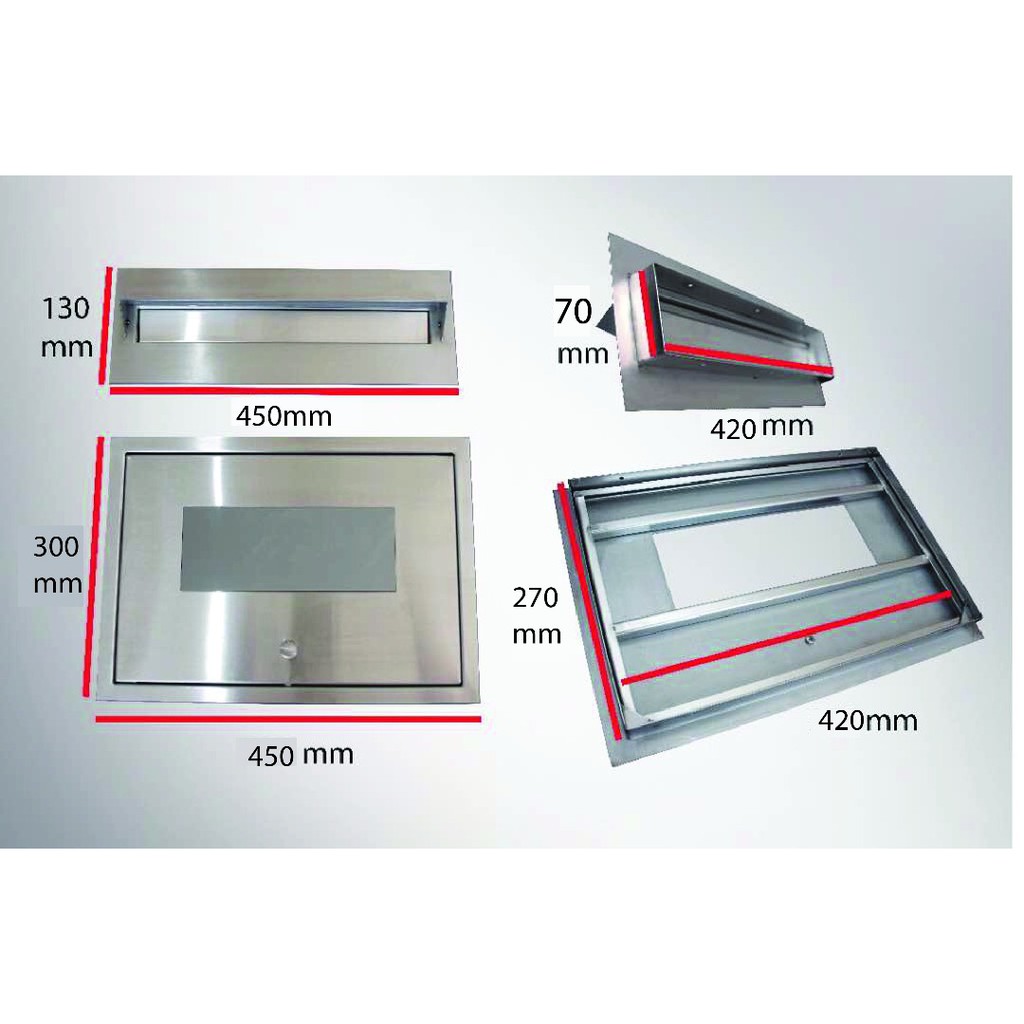 Peti Surat Stainless Steel Letter Box Panel Set Only ...