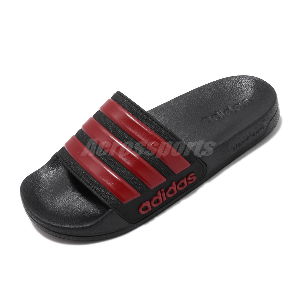 adidas slippers red and black