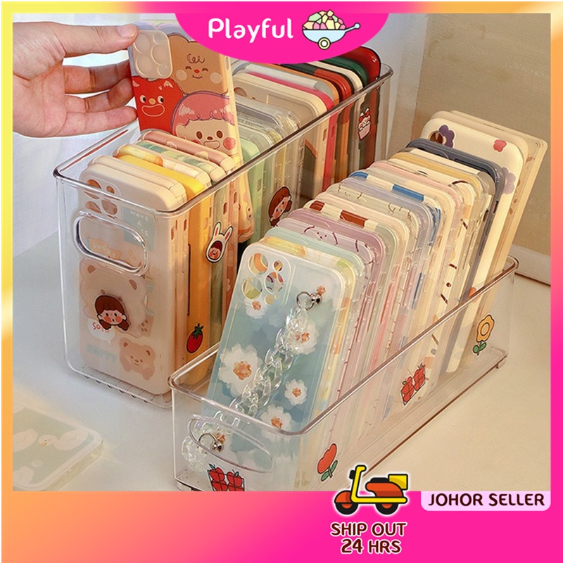 【PLAYFUL】Sundries Office Storage Box Desk Plastic Transparent Storage