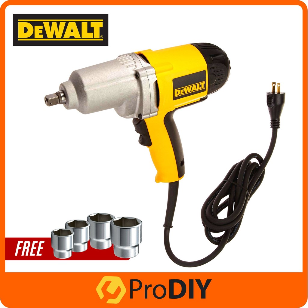 DEWALT DW293 1/2' ELECTRIC IMPACT WRENCH WITH HOG RING FOC 4PCS SOCKET