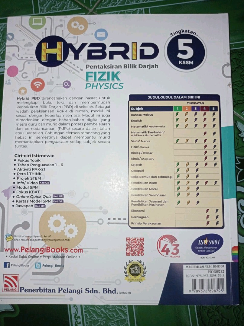 2022 Hybrid Pbd Fizik Physics Tingkatan 4 Tingkatan 5 Kssm Pelangi Buku Latihan Spm Shopee Malaysia