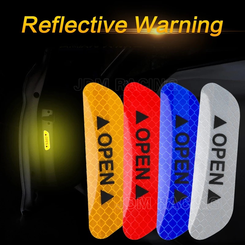LBW 4pc Safety Reflective Blue Tape – Open Sign Graphic – Universal Vehicle Placement - View #3