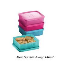 Tupperware mini square away 140ml (4pcs)