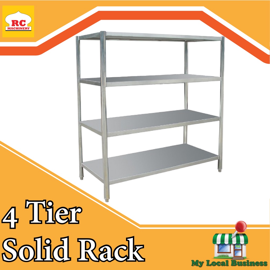 [PRE-ORDER] 4 Tier Solid Rack Stainless Steel | Rak 4 Tingkat Stainless ...