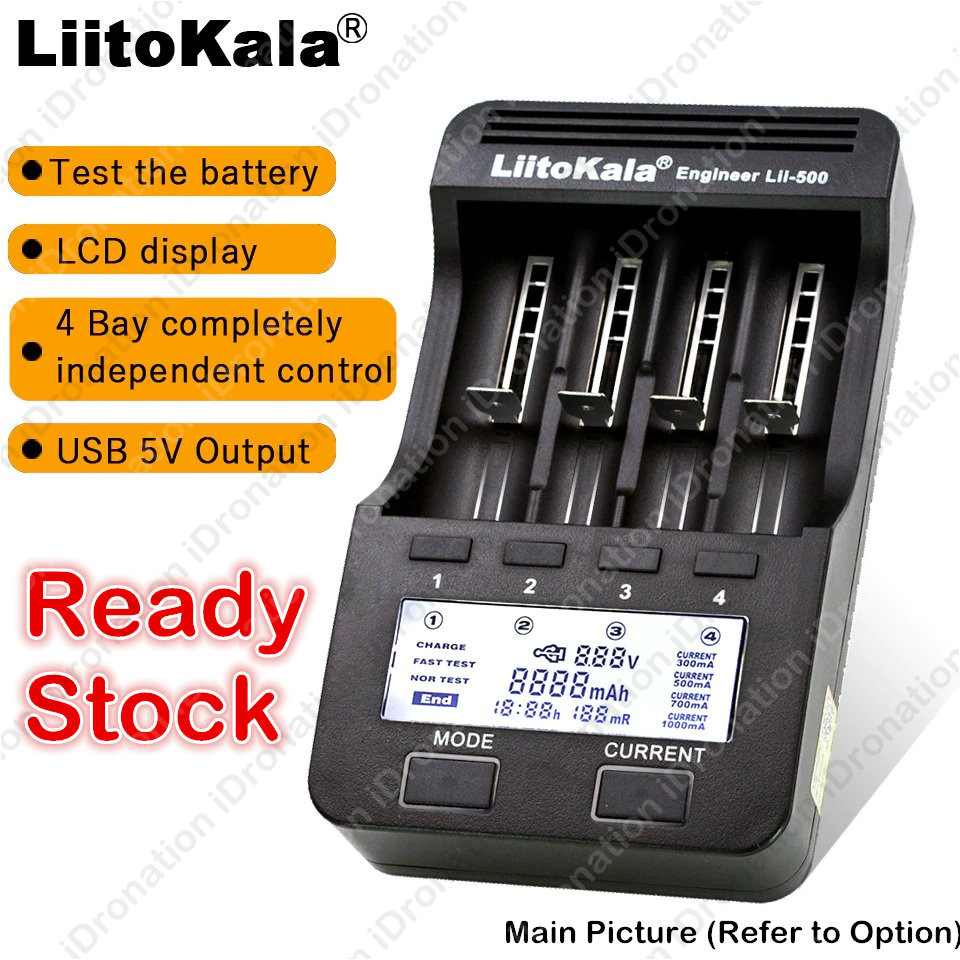 LIITOKALA LII500 Battery Smart Intelligent Charger LCD Power Adapter