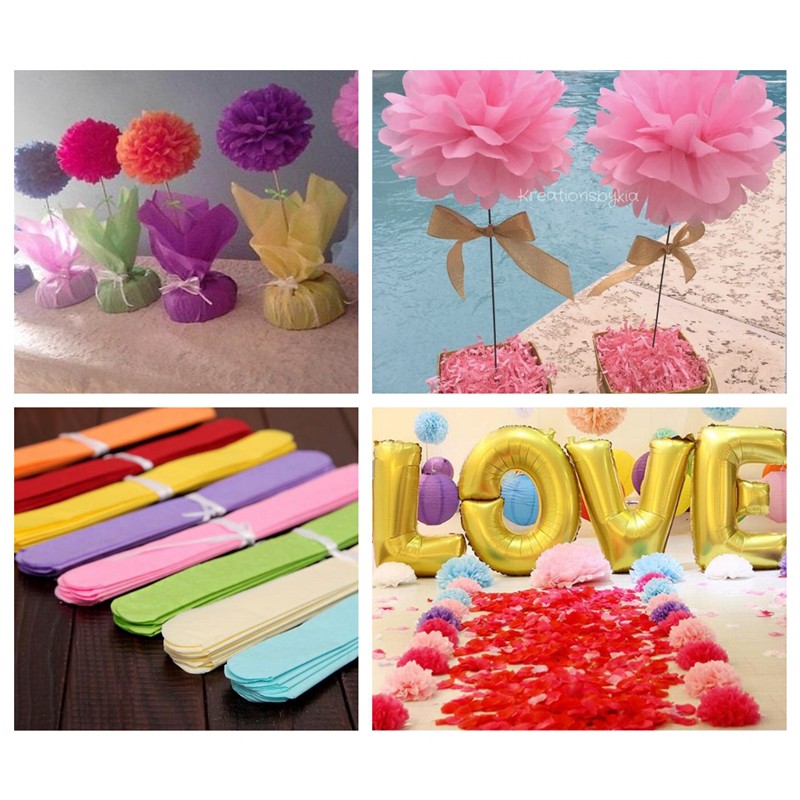 Ready Stock 10cm Diy Tissue Paper Flower Pom Poms Party Wedding