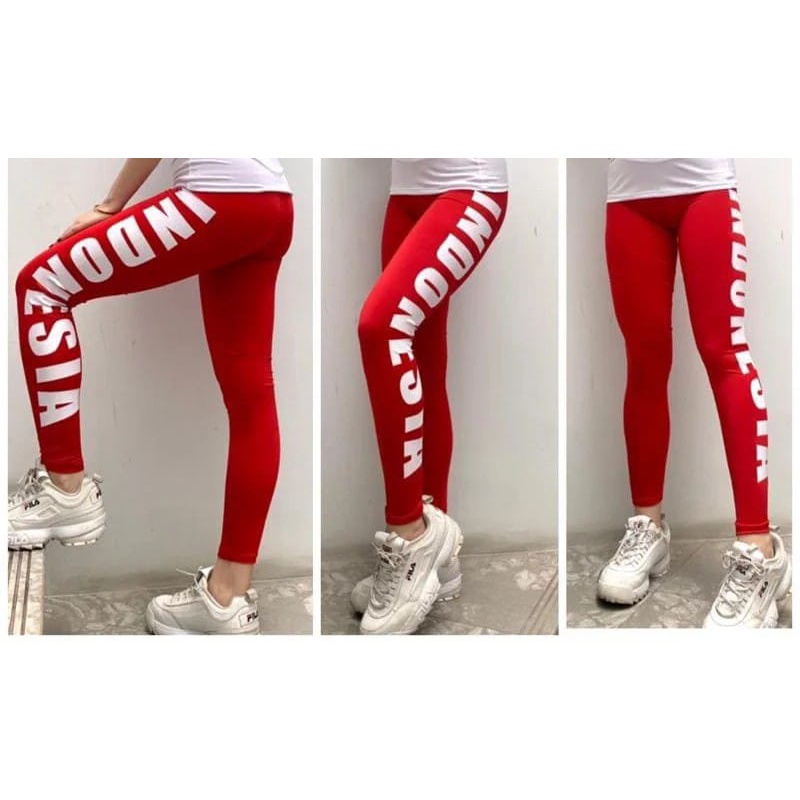 PUTIH MERAH May Clothing - Indonesian Red And White Leggings Merdeka Lengging Adult Bandung